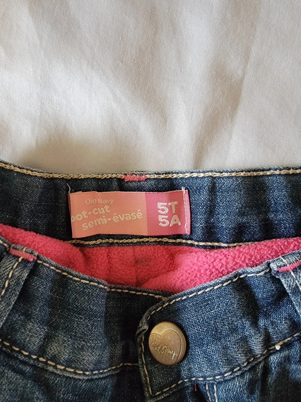 Girls Old Navy Red Plaid Shirt And 2 Jeans Lot